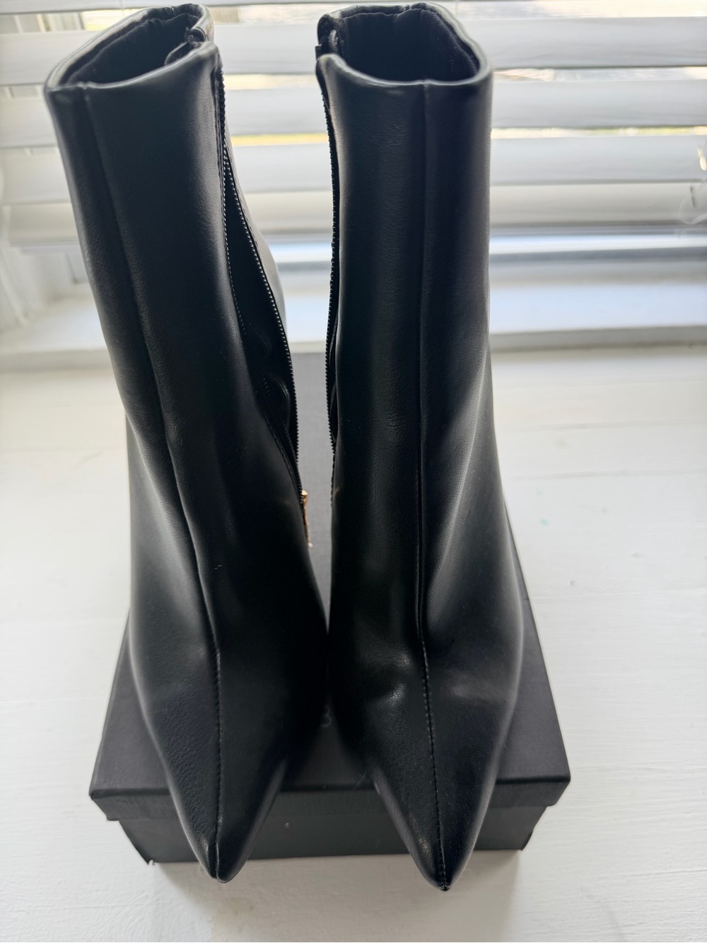 ASOS Black Pointed Toe Ankle Booties with Side Zip